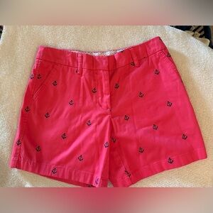 Cambridge Dry Goods Nautical Anchor Shorts – Coral Red – Size 2